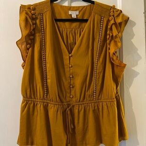 Elegant Ruffle Sleeve Blouse